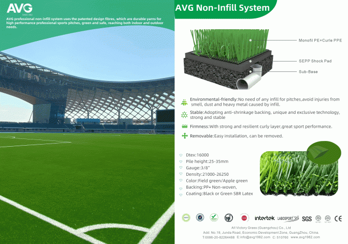 De synthetische Milieuvriendelijke Vloer van het Voetbal Groene Kunstmatige Gras 0