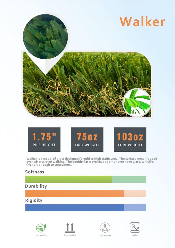Kunstmatig Plastic Gras 55mm het Synthetische Gras van Gazon Artificiel voor Tuin 0