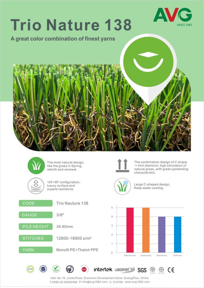 Synthetisch Gras voor Tuin 35MM het Gras van het Tuin het Kunstmatige Gras Modelleren 0