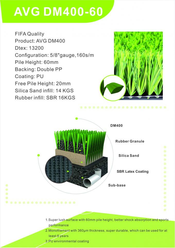 De PRO 60mm van het het Grasgras van de Voetbalvoetbal Kunstmatige Prijs van Futsal Gazon Synthetique voor Groothandel 0