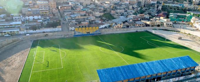 Realistisch kijk 60mm het Grasmonofilament van het Hoogte Kunstmatige Voetbal Structuur 0