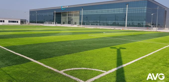 Goede Stijfheid 45mm Kunstmatige het Gras Multi Richting van de Hoogtevoetbal voor Bal Rolling 0
