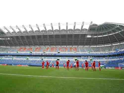CHINA Het echte Kijken Kunstmatige het Grasmatten van het Voetbalgebied, Voetbal Synthetisch Gras leverancier