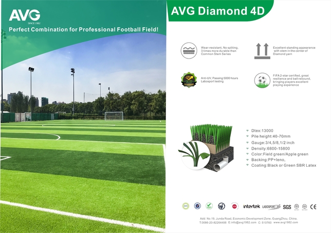 Groen van de het Grasvoetbal van FIFA Gras 60mm Voetbal Kunstmatig Gras 0